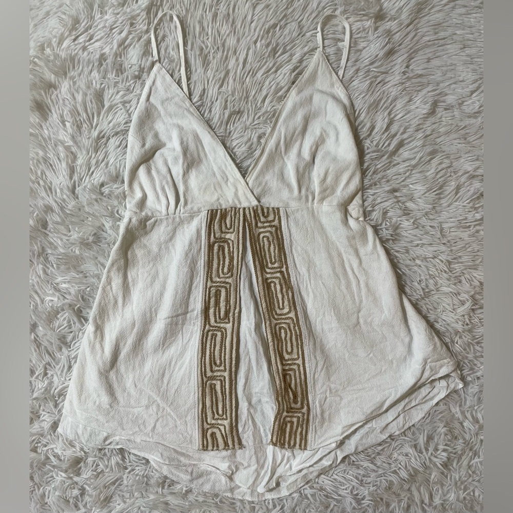 Tomato Girl Italian Summer Greek Goddess Angel Bridal Y2K Babydoll Top White S